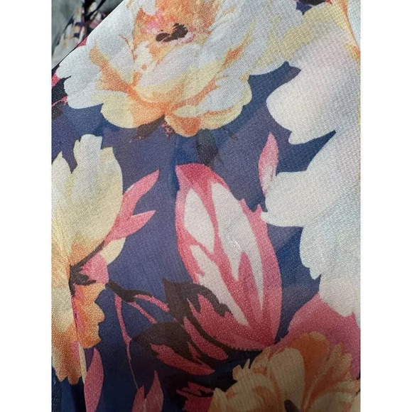 Womens Haani Floral Sheer Cocktail Maxi Dress Sz 1X‎ Cottagecore Peasant - Picture 5 of 6